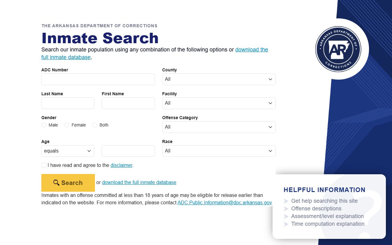 Arkansas DOC locator for Boone County inmates after jail roster mugshots